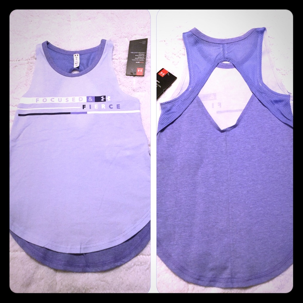 Focused & Fierce open back tank with mesh